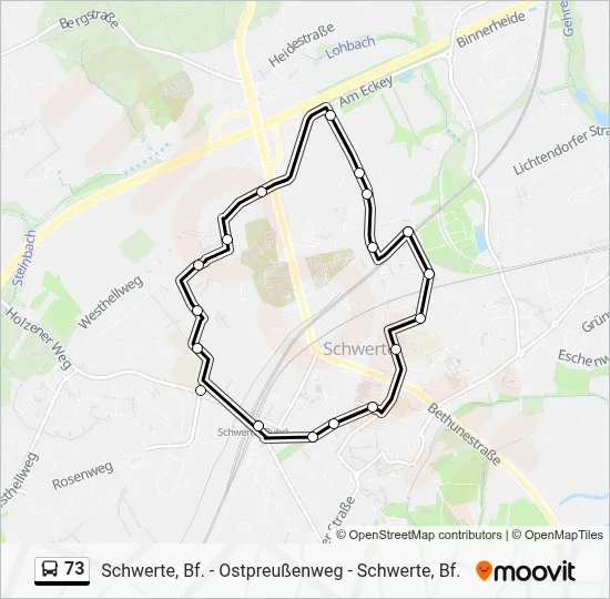 73 Bus Line Map