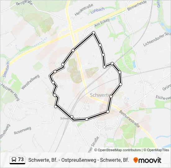 73 Bus Line Map