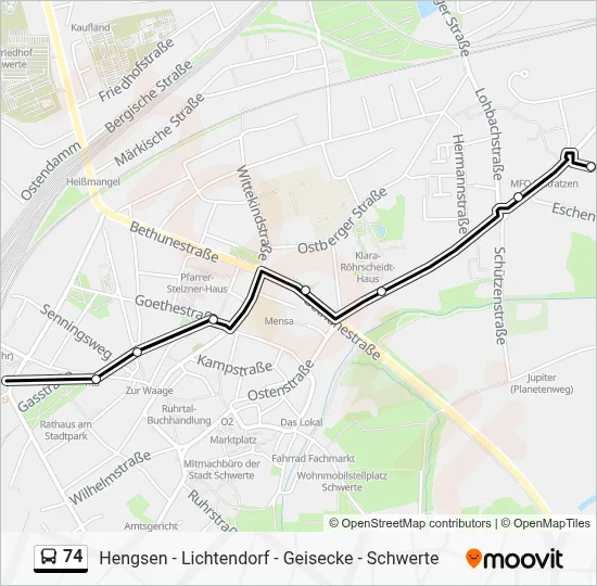 74 Bus Line Map