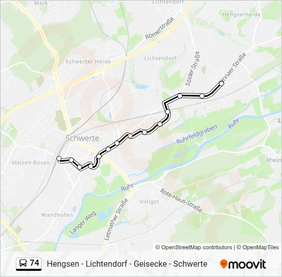 74 Bus Line Map