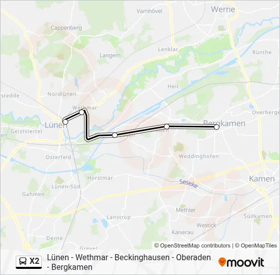 X2 Bus Line Map