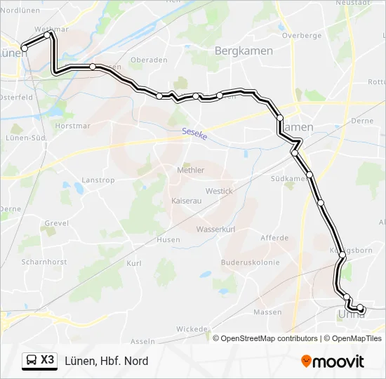 X3 Bus Line Map
