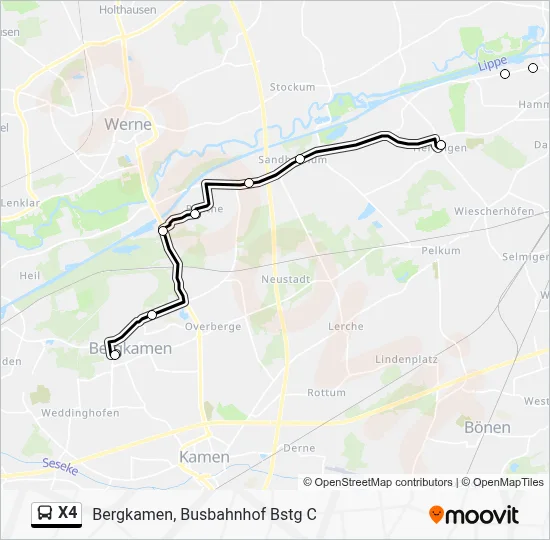 X4 Bus Line Map