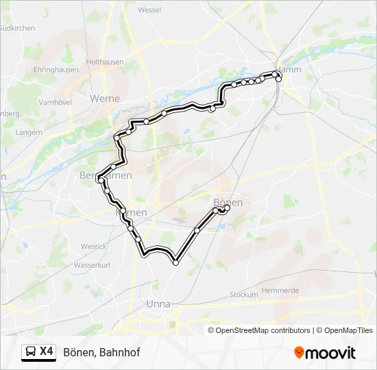 X4 Bus Line Map