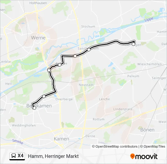 X4 Bus Line Map