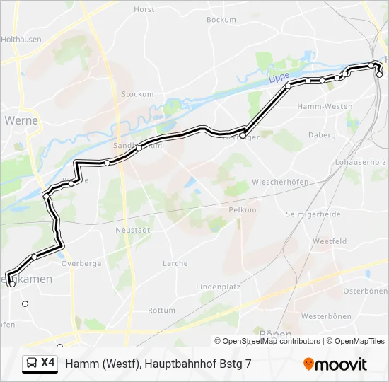 X4 Bus Line Map