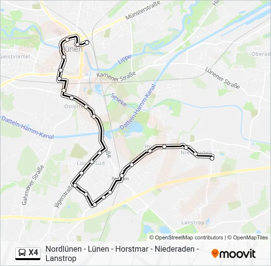 X4 Bus Line Map