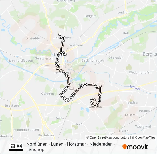 Buslinie X4 Karte