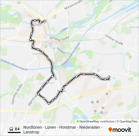 X4 Bus Line Map