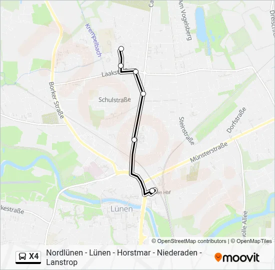 X4 Bus Line Map