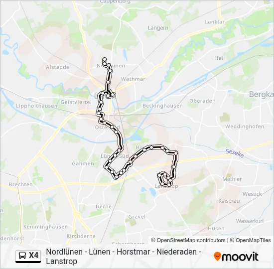X4 Bus Line Map