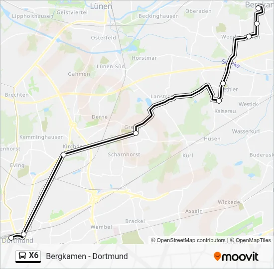 X6 Bus Line Map