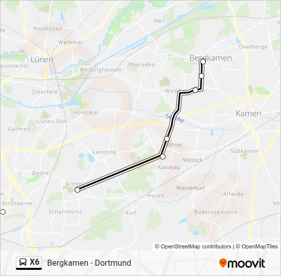 X6 Bus Line Map