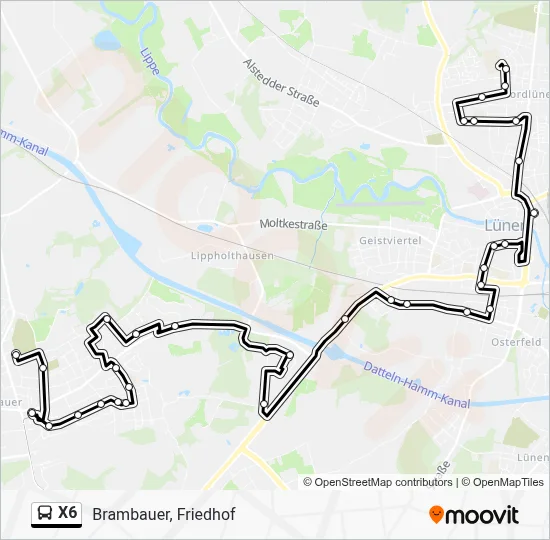 X6 Bus Line Map