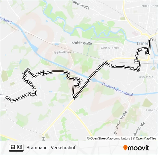 X6 Bus Line Map
