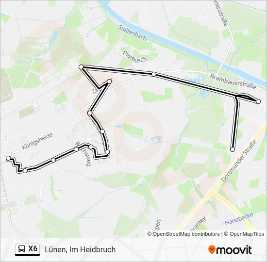 X6 Bus Line Map