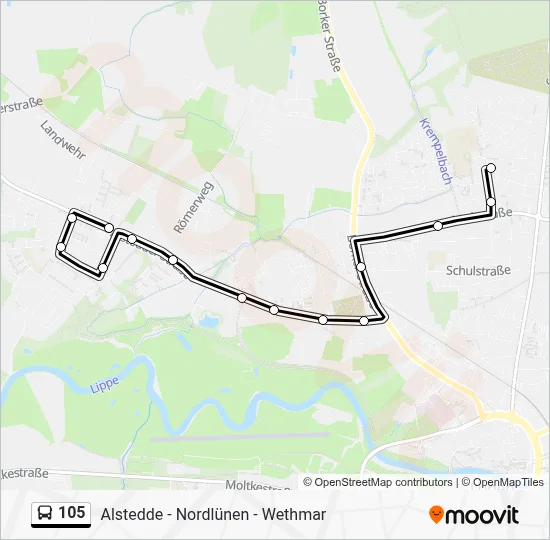 105 Bus Line Map