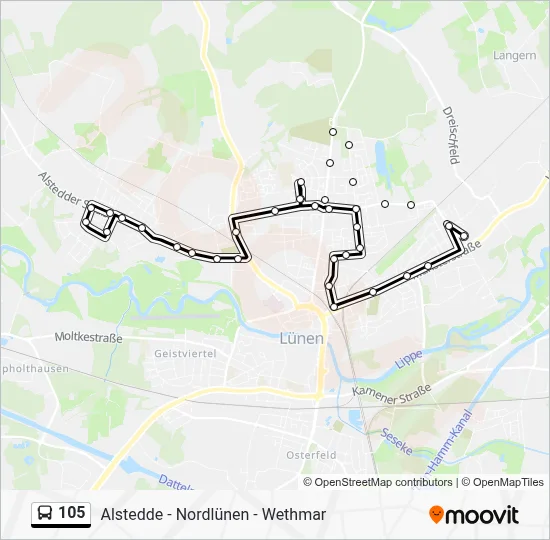 105 Bus Line Map