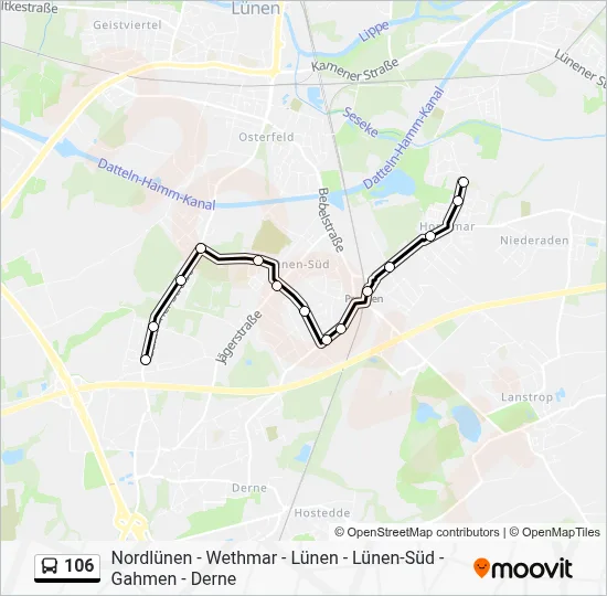 106 Bus Line Map