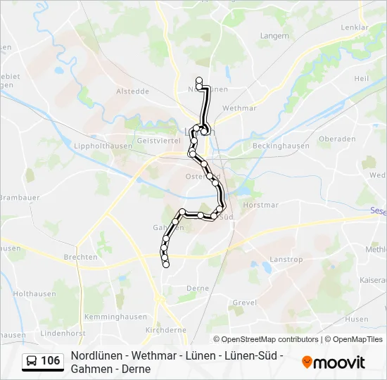 106 Bus Line Map