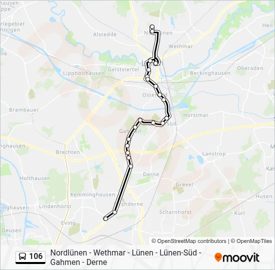 106 Bus Line Map