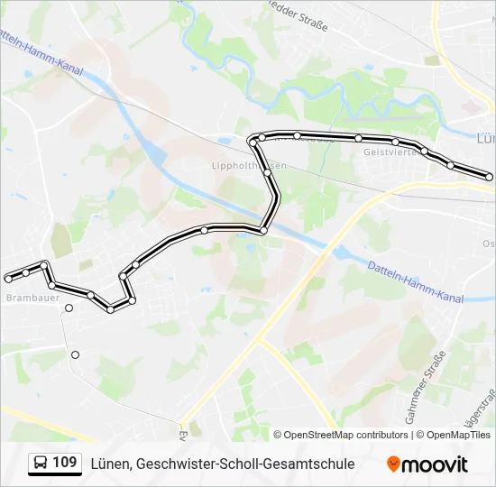 109 Bus Line Map