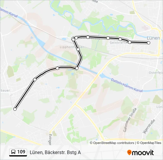 109 Bus Line Map