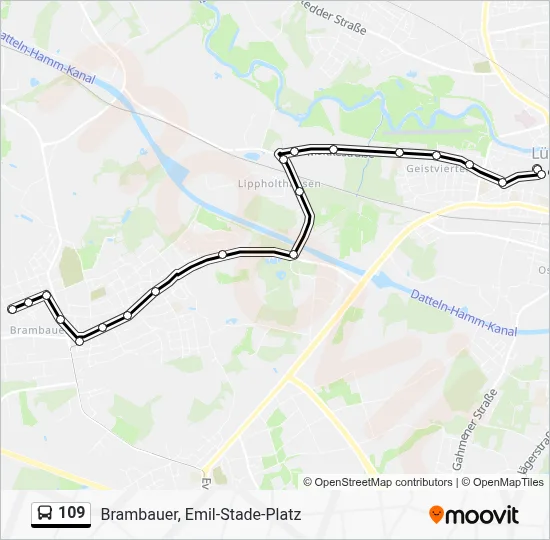109 Bus Line Map