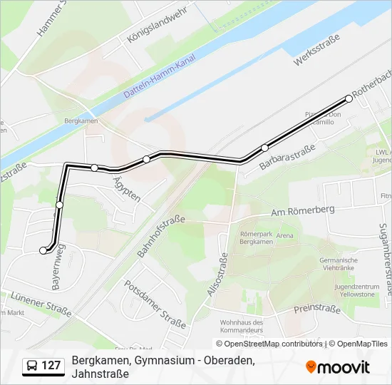 127 Bus Line Map