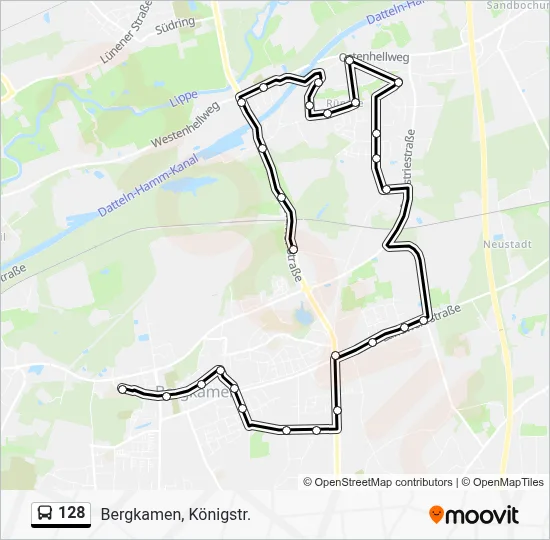 128 Bus Line Map