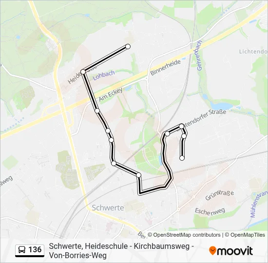 136 Bus Line Map