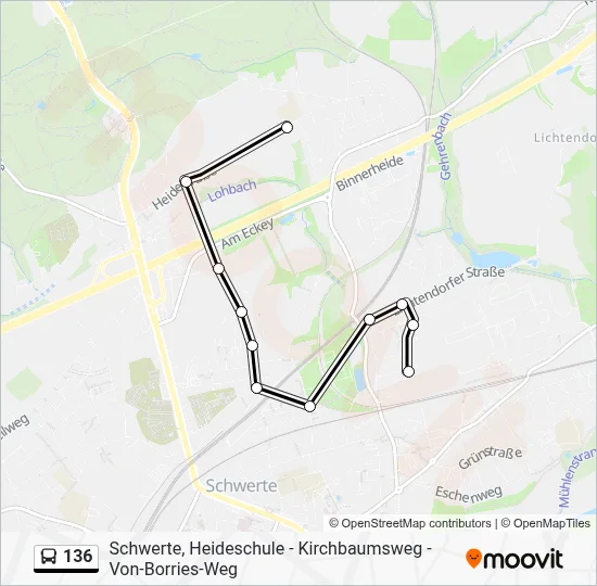 136 Bus Line Map