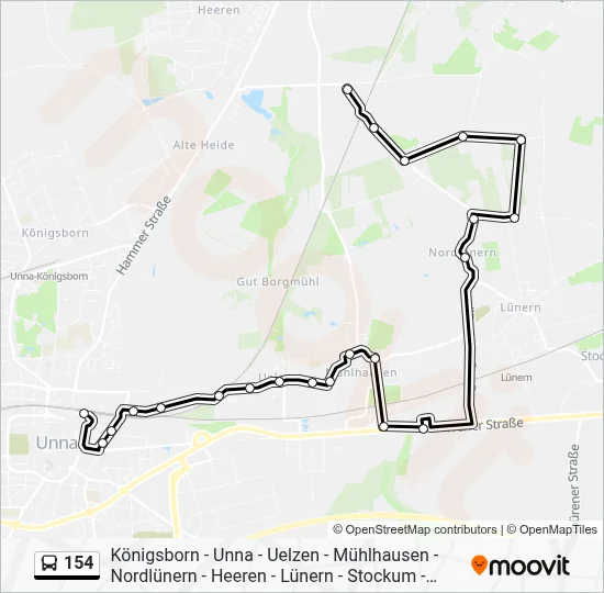 154 Bus Line Map
