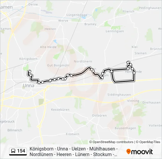154 Bus Line Map