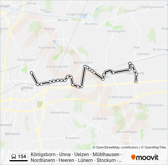 154 Bus Line Map