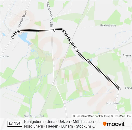 154 Bus Line Map