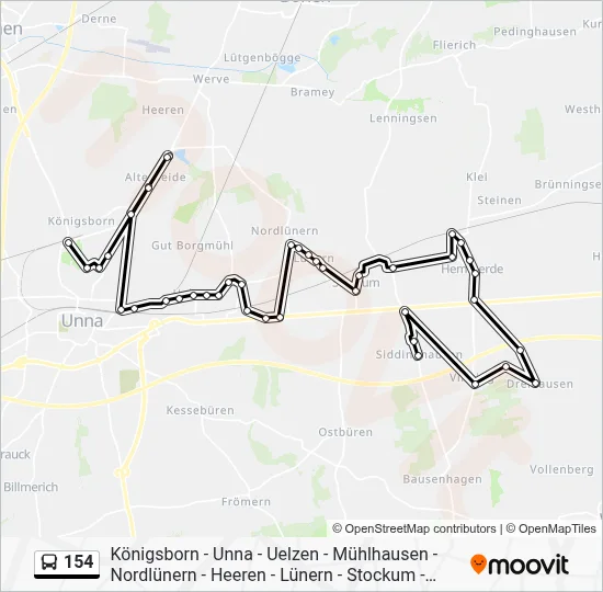 154 Bus Line Map