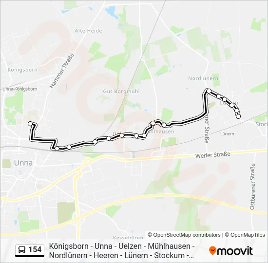 154 Bus Line Map
