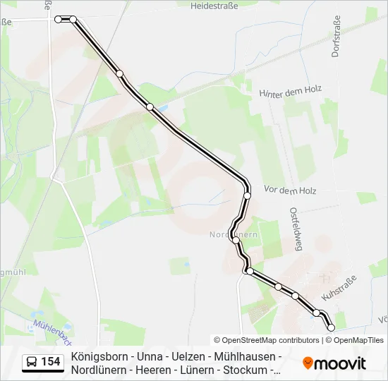 154 Bus Line Map