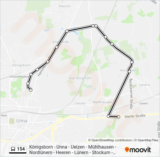 154 Bus Line Map