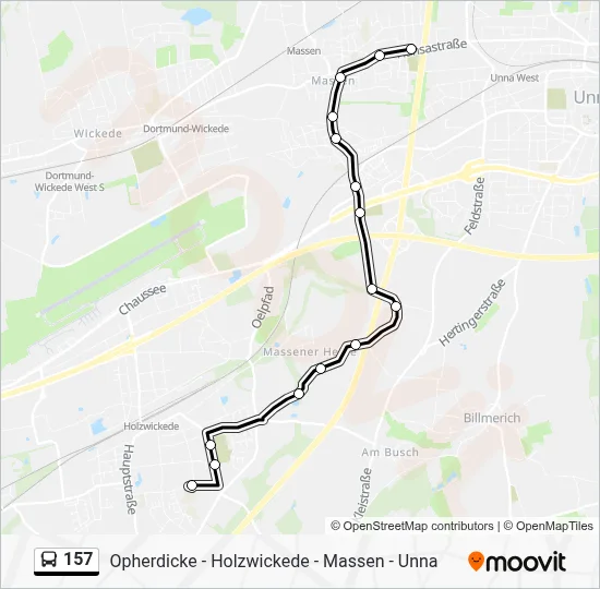 157 Bus Line Map