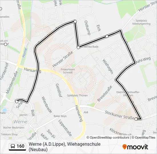 160 Bus Line Map