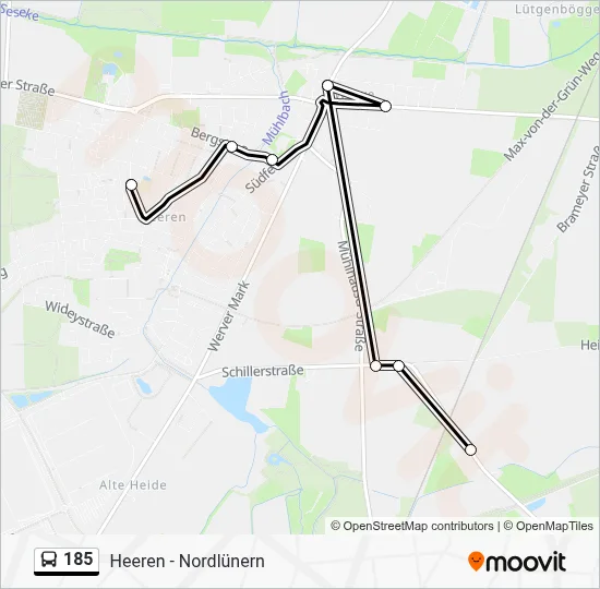 185 Bus Line Map