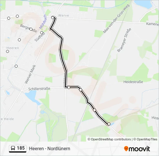 185 Bus Line Map