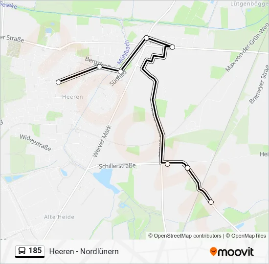 185 Bus Line Map
