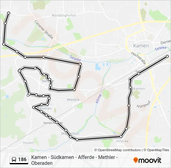 186 Bus Line Map