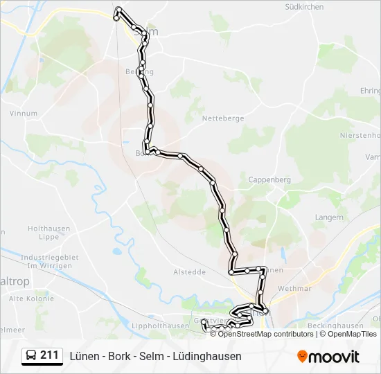 211 Bus Line Map