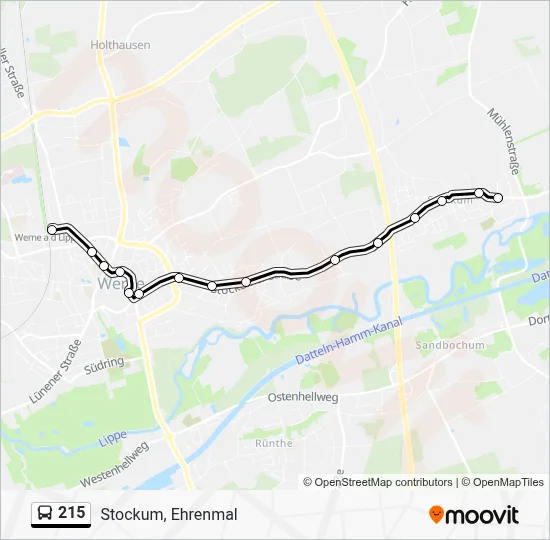 215 Bus Line Map