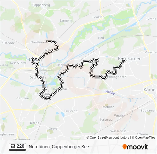 220 Bus Line Map