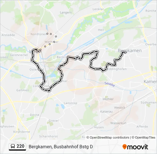 220 Bus Line Map